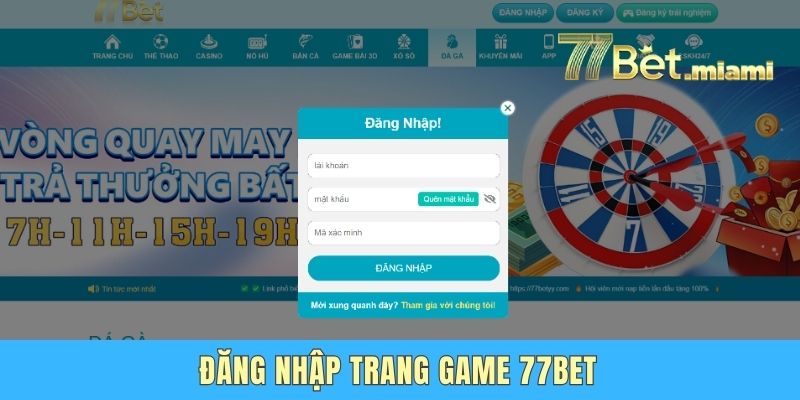 Đăng nhập trang game 77Bet